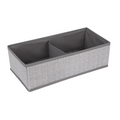 Space Logic Oblong Drawer Divider 2-Section Grey Herringbone image 0