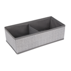Space Logic Oblong Drawer Divider 2-Section Grey Herringbone image 0