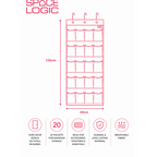 Space Logic 20 Pocket Over Door Organiser Grey Herringbone