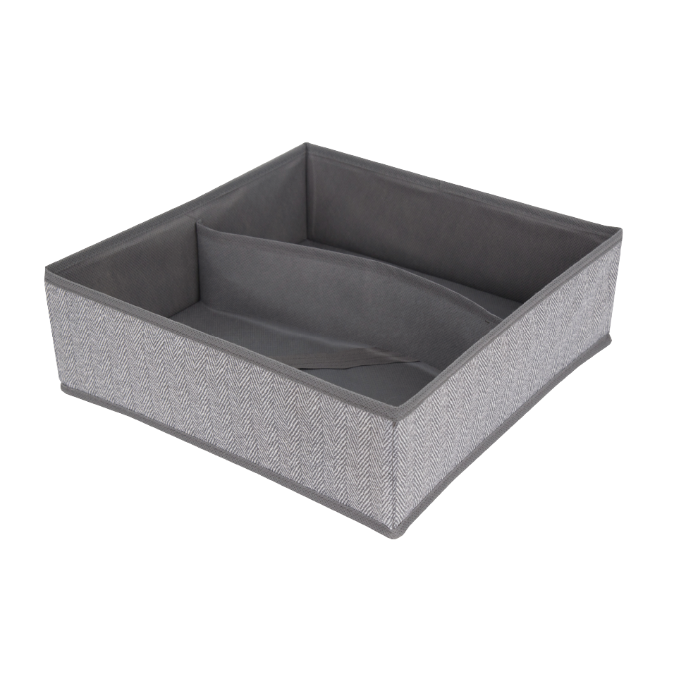 Space Logic Twin Oblong Drawer Divider Grey Herringbone image 0