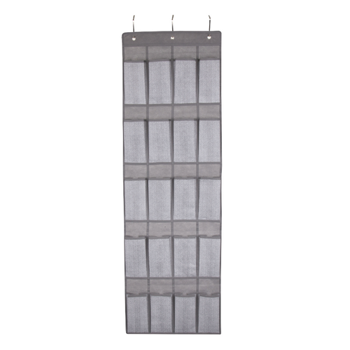 Space Logic 20 Pocket Over Door Organiser Grey Herringbone image 0