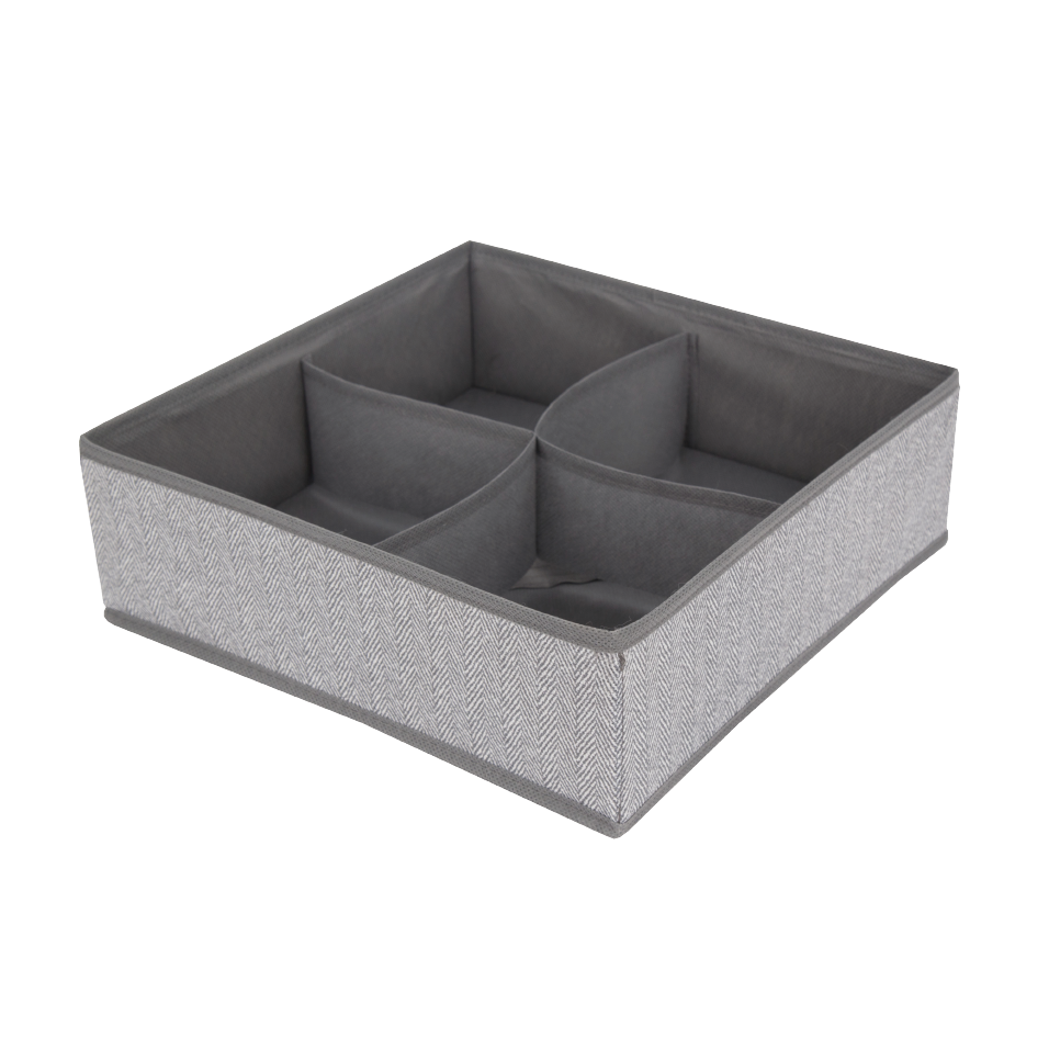 Space Logic 4-Section Drawer Divider Grey Herringbone image 3