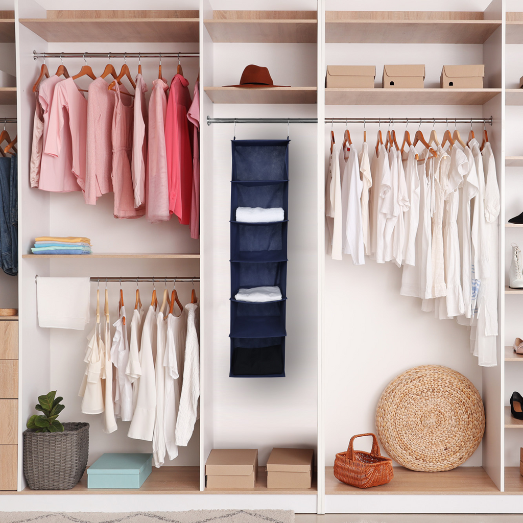 Space Logic 6-Shelf Hanging Organiser Navy
