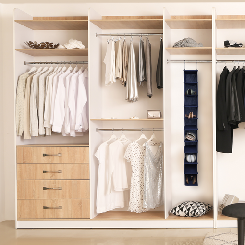 Space Logic 10-Pocket Hanging Organiser Navy
