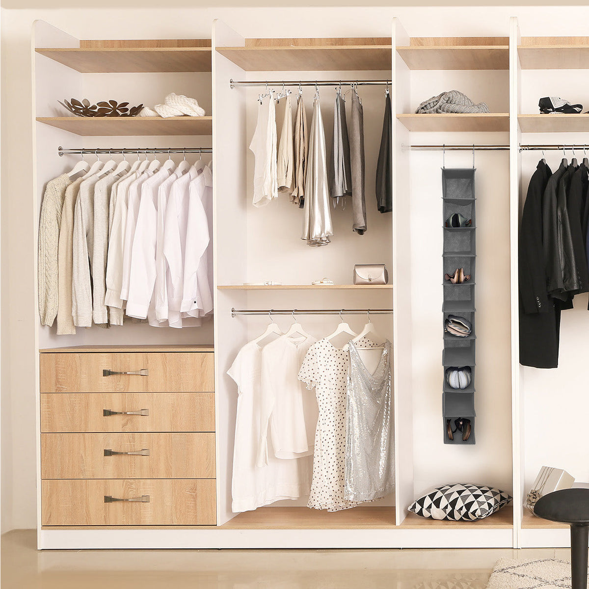 Space Logic 10-Pocket Hanging Organiser  Urban Grey image 3