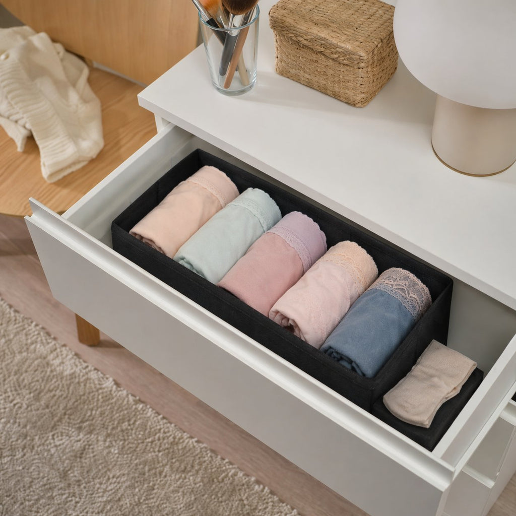 Space Logic Drawer & Closet Caddy Large 4 Section Midnight Black image 2