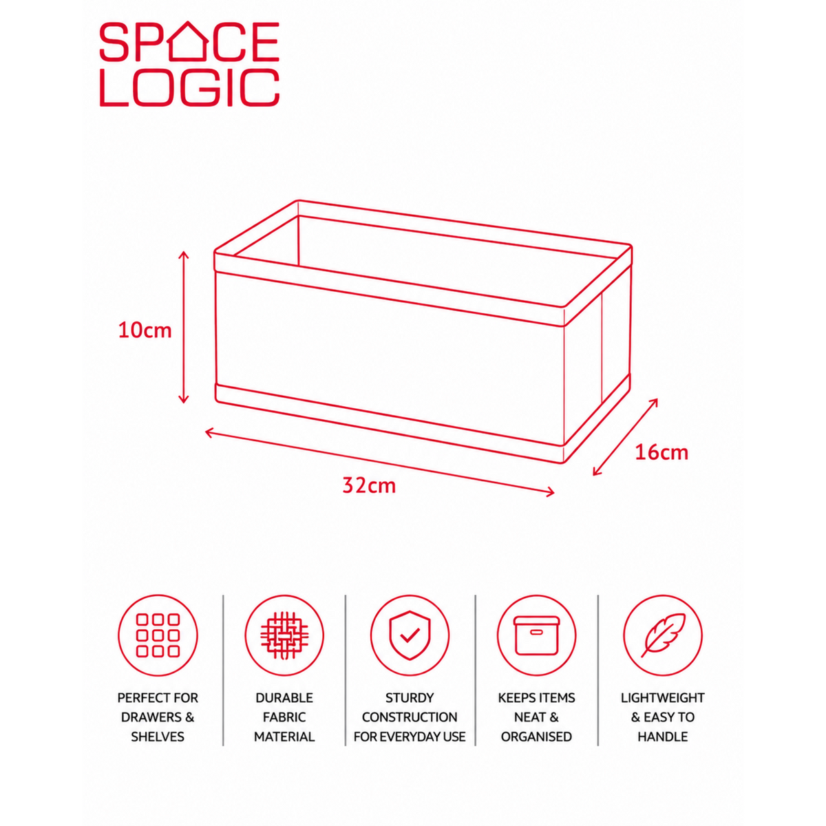 Space Logic Drawer & Closet Caddy Medium Midnight Black