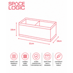 Space Logic Oblong Drawer Divider 2-Section Grey Herringbone