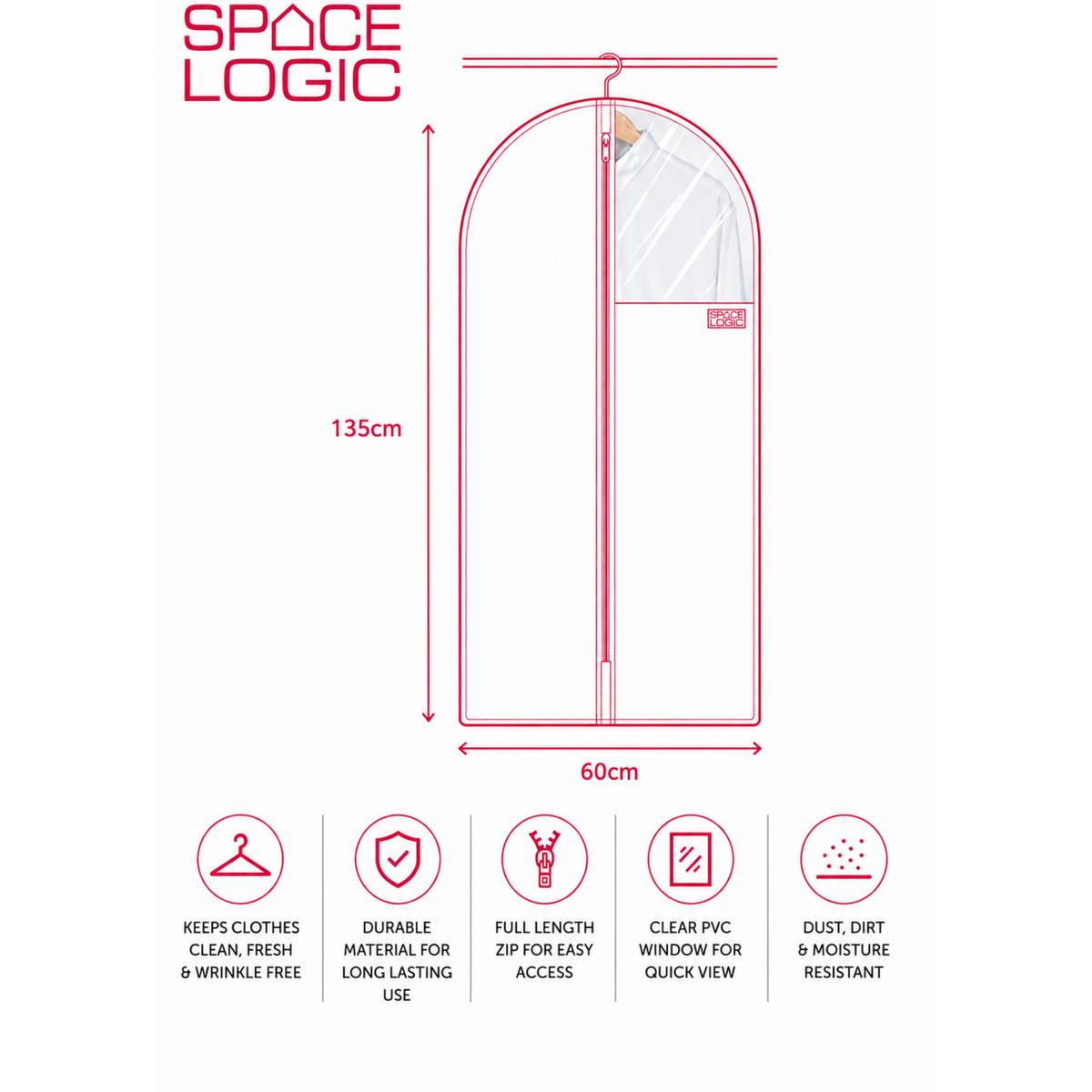 Space Logic Dress & Coat Cover Grey Herringbone