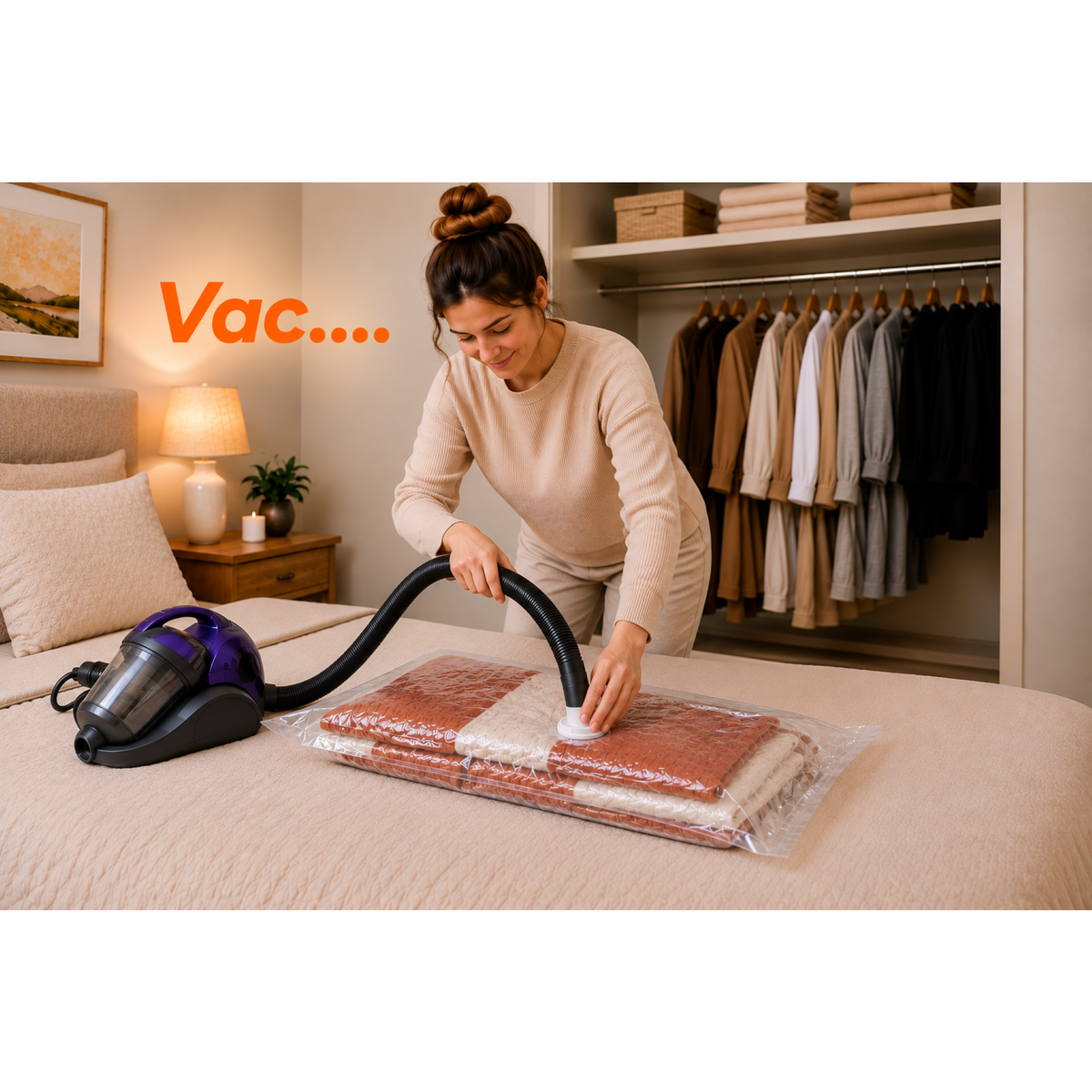 Space Logic Flat Vacuum Storage Bags Twin pack Medium