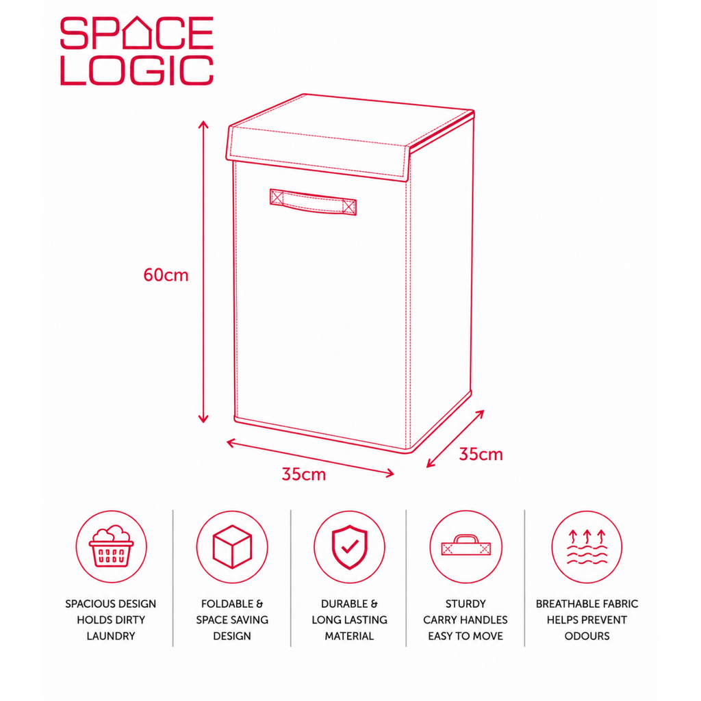Space Logic Laundry Hamper Midnight Black 75L