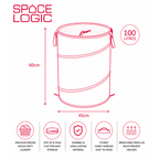 Space Logic POP UP Laundry Hamper Urban Grey 100L