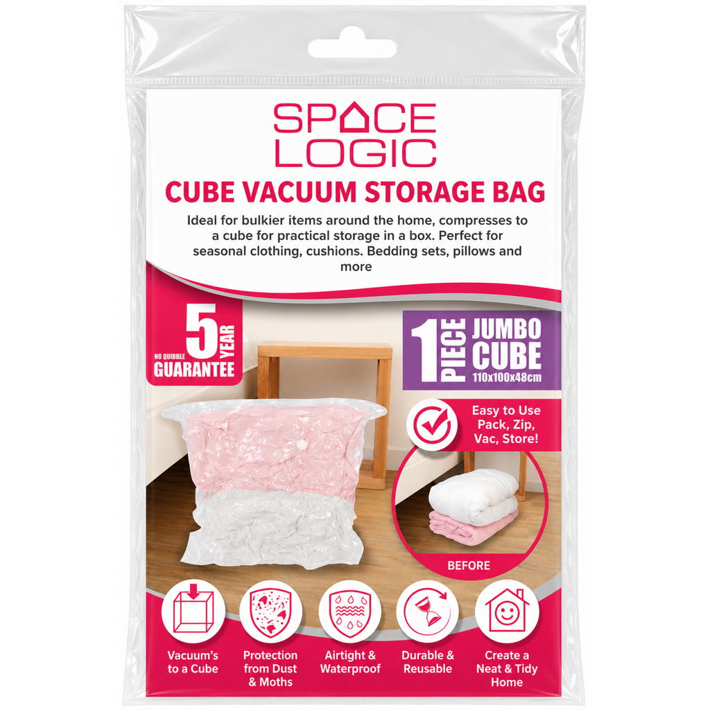 Space Logic Cube Vacuum Storage Bags 1 Piece Jumbo