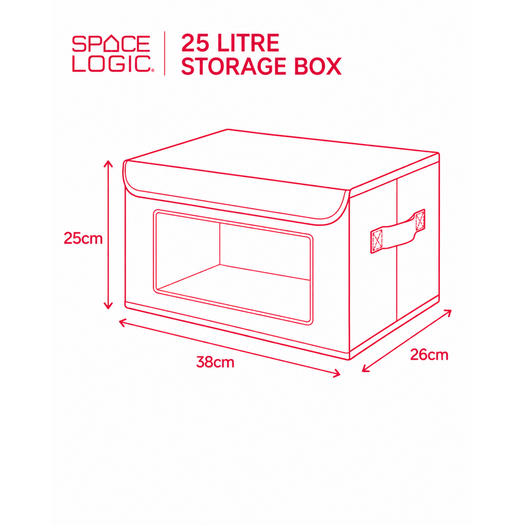 Space Logic Large Storage Box Midnight Black 25 Litre
