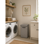 Space Logic Laundry Hamper Grey Herringbone