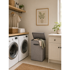 Space Logic Laundry Hamper Grey Herringbone