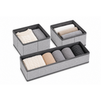 Space Logic Drawer Divider Set of 3 Grey Herringbone