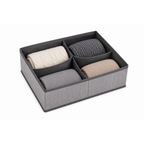Space Logic 4-Section Drawer Divider Grey Herringbone