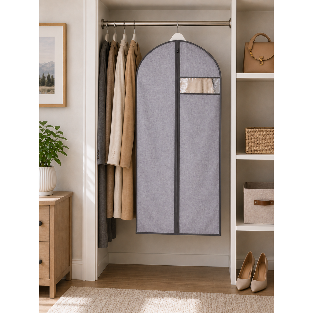 Space Logic Dress & Coat Cover Grey Herringbone