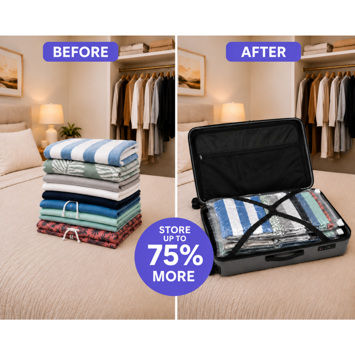 Space Logic Travel Roll Storage Bags Twin Pack Large