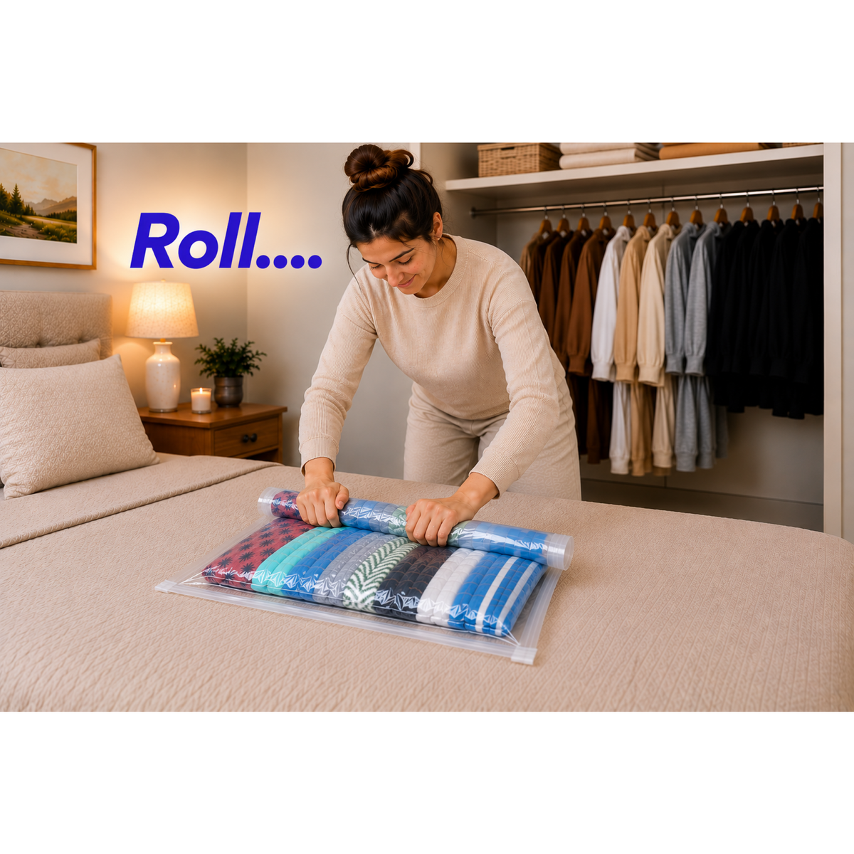 Space Logic Travel Roll Storage Bags Twin Pack Large
