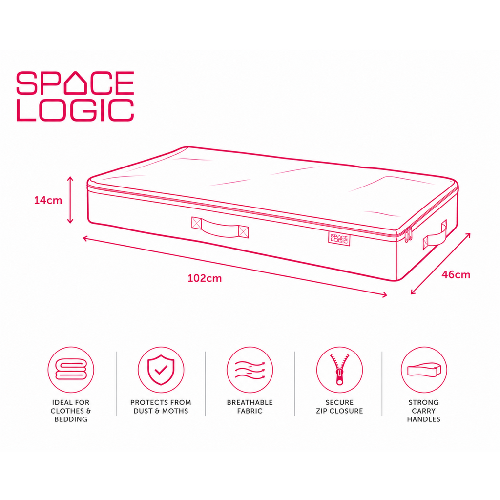 Space Logic Underbed Storage Tote Midnight Black