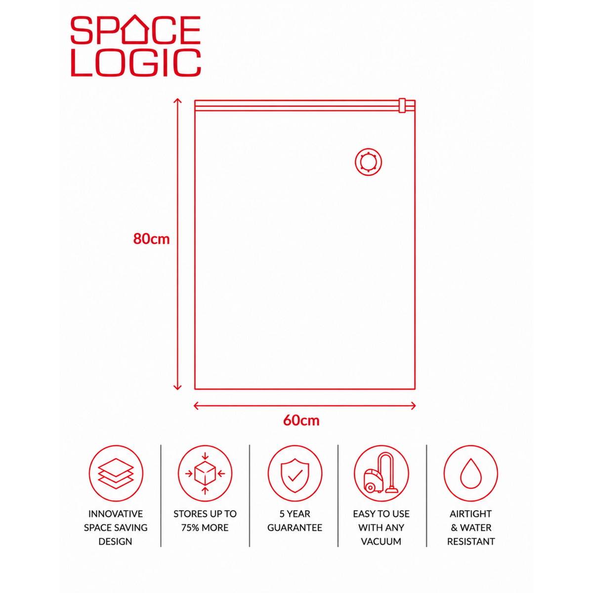 Space Logic Flat Vacuum Storage Bags Twin pack Large